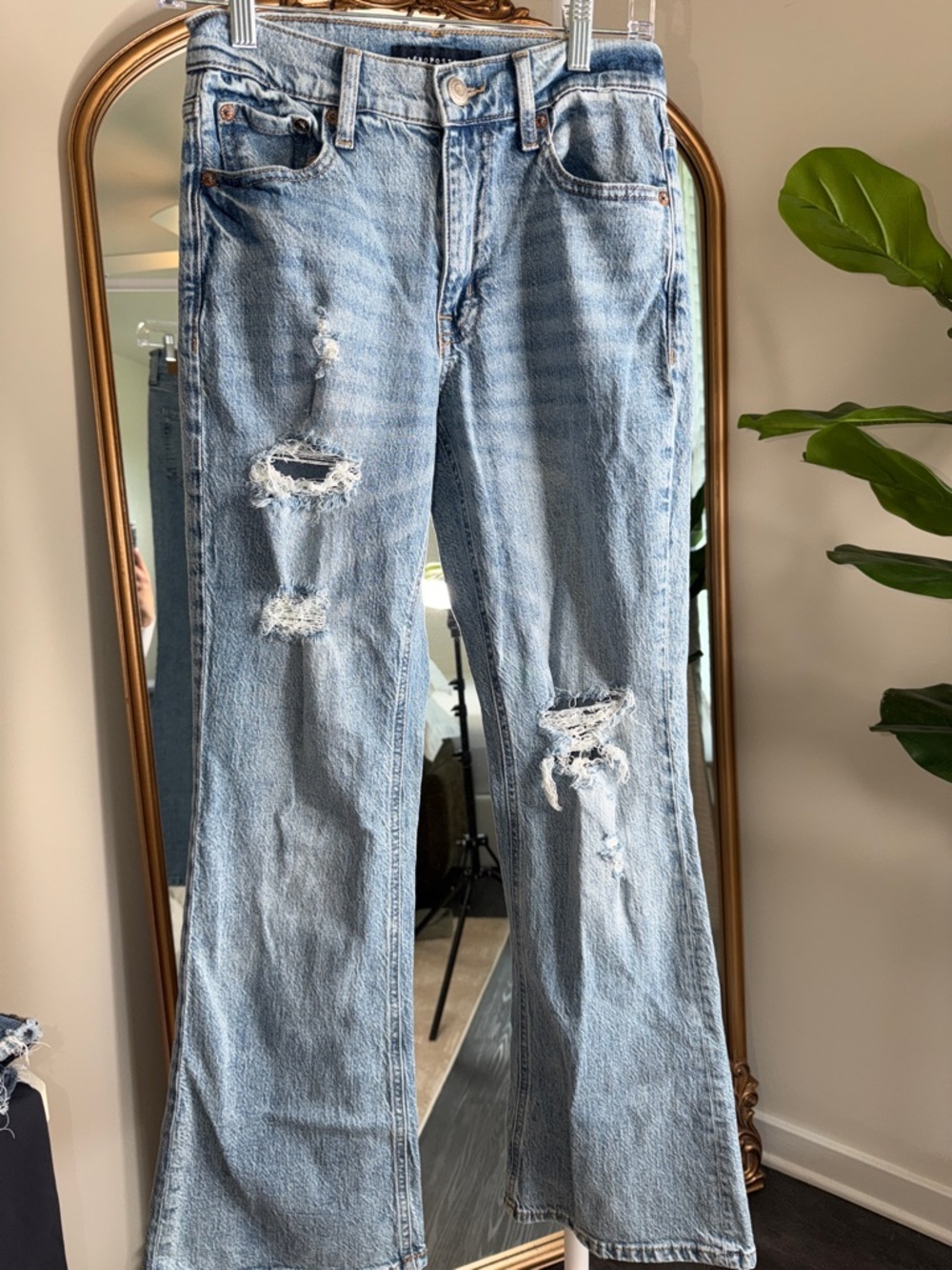 Aeropostale Light Blue Distressed Flare Jeans